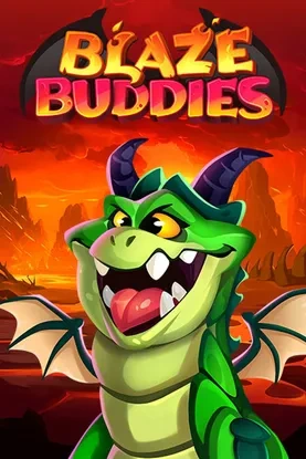 Blaze Buddies slot with cartoon dragon on fire background