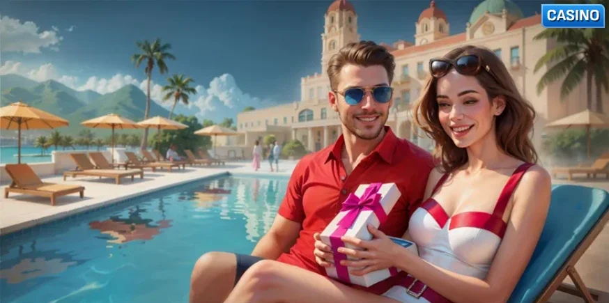 Live cashback 25% up to €200 with couple by the pool
